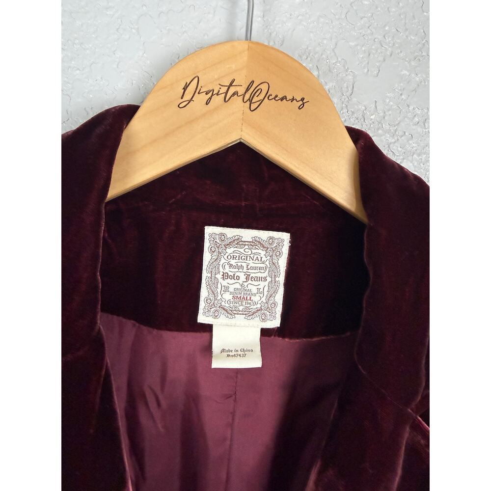 Ralph Lauren Vintage Velvet Blazer Whimsygoth Dark Academia Silk Victorian S - Picture 8 of 11